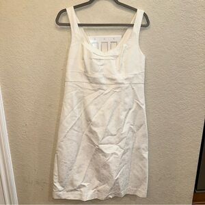 Vintage Lilly Pulitzer Size 10 White Floral Print Cotton Blend Cocktail Dress